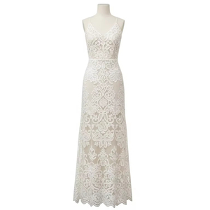 ผ้าปักลายเป็นมิตรต่อสิ่งแวดล้อมวัสดุโพลีเอสเตอร์เนื้อนุ่มดีไซน์ลายดอกไม้ละเอียดอ่อนสำหรับชุดเจ้าสาวงานหัตถกรรมการตัดเย็บสิ่งทอ - Product Image 1