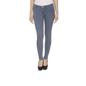 Ropa de mujer, pantalones vaqueros cómodos de estilo caliente de cintura alta, pantalones vaqueros lavados medianos para adultos y mujeres - Product Image 1