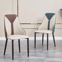 Chaise De Salle À Manger De Restaurant Minimaliste Hôtel Nordique Moderne De Luxe Métal Faux Cuir Rembourré Silla De Comedor De Lujo