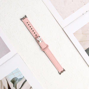 Correa de reloj de cuero suave de 14 mm con dije de perro adorable, compatible con <span class=keywords><strong>Mi</strong></span> <span class=keywords><strong>Band</strong></span> 8 9 10 y Apple Watch 9 10 11 para mujer - Product Image 5