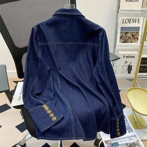 เสื้อยีนส์ผู้หญิง2025ใหม่แจ็คเก็ตลำลองทรงหลวมวินเทจเปิดปกเสื้อนอกฤดูหนาวฤดูใบไม้ร่วงฤดูใบไม้ผลิ100% - Product Image 2