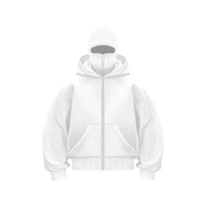 Sweat à capuche Ninja en coton uni de haute qualité, fermeture éclair, streetwear, dernier design, personnalisé, 500 g/m², sweat à capuche à fermeture éclair tendance - Product Image 6