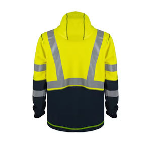 Sudadera de construcción de alta visibilidad FR amarilla personalizada al por mayor chaqueta con capucha de seguridad reflectante de alta visibilidad hecha de algodón para - Product Image 2