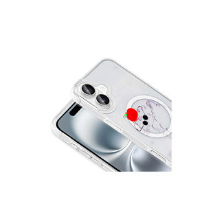 Coque rigide transparente magnétique M-Safe pour iPhone 16 Plus, motif mignon Zore Folk Daisy, protection élégante, style Ins Plus - Product Image 6