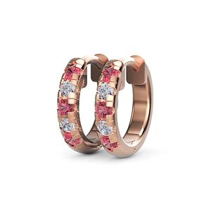 Pendientes de aro de banda de oro rosa de 10K con diamantes cultivados en laboratorio Joyería llamativa de moda para bodas y fiestas - Product Image 4