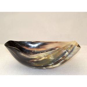 Bol de nourriture de forme personnalisée en corne le plus vendu avec support en bois bol de mélange en corne de vaisselle au design classique fait à la main - Product Image 4