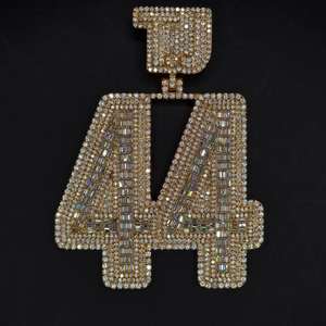 <b>Moissanite</b> VVS Baguette & Round Cut Diamond Pendant Necklace Men Vintage Charm <b>Jewelry</b> 925 Sterling Silver - Product Image 4