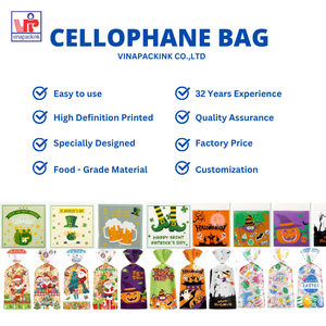 100-Piece Biodegradable Customizable Cellophane Bags with Bow Vinapackink Brand BOPP/PE Material for <b>Photo</b> Frame Party Gifts - Product Image 5
