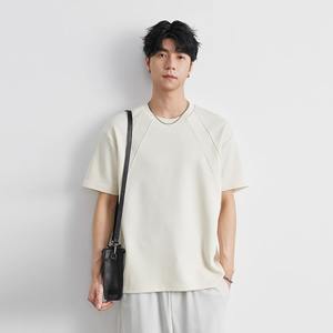 Summer Men's 50% Cotton T-<b>shirt</b> 2025 New Solid Color Short-<b>sleeved</b> Loose Casual Fashion <b>Half</b>-<b>Sleeved</b> Top T <b>Shirt</b> - Product Image 1