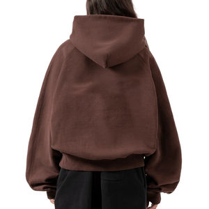 Customizable Heavyweight Oversized Pullover for Women's High Collar Hoodies Embroidered Front Logo Streetwear OEM Size - Product Image 3