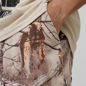 Pantalones Cortos Deportivos Transpirables con Estampado de Moda para Hombre, Cintura Elástica Media, Logotipo Personalizado y Bordado, 100% Algodón Felpa, Servicio OEM - Product Image 4