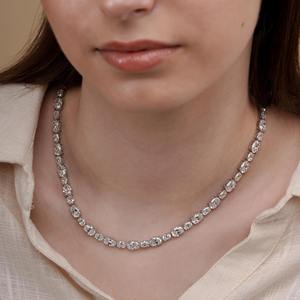 Collar de Cadena de Tenis con Moissanita de Corte Ovalado VVS de Tendencia, con Plata 925, Estilo Iced Out, para Mujer, Proveedor de Joyería de Lujo - Product Image 5