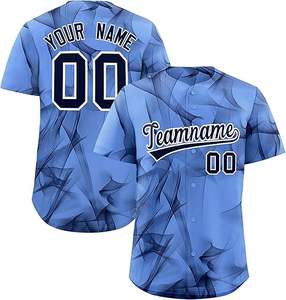 Camisetas de béisbol con botones personalizables para adultos, diseño único, características transpirables, ropa informal de fábrica, ropa de softball - Product Image 1