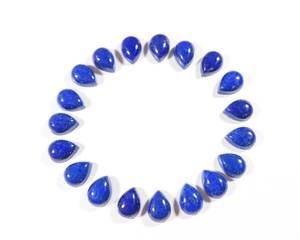 Igi ได้รับการรับรอง4x6มม. สีน้ำเงิน Lapis Lazuli ลูกแพร์พลอยธรรมชาติ Cabochon เรียบหลังแบนอัญมณีหลวมสำหรับการทำเครื่องประดับเทียบ - Product Image 1