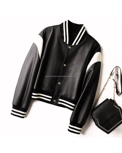 Veste boutonnée légère et respirante en cuir de vachette véritable pour femme, manches longues, collection automne, vente en gros, personnalisable, tendance - Product Image 2