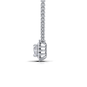 Pendentif halo en diamant de laboratoire certifié IGI, taille radiant, en argent sterling 925 massif, design carré élégant - Product Image 3