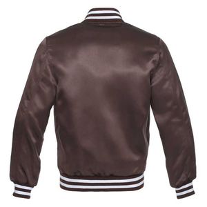 Chaqueta universitaria de satén vintage personalizada para hombre, ropa de calle a la moda con patrón bordado, chaqueta bomber con estampado de sublimación - Product Image 3