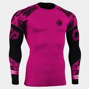QST alta calidad MMA Rash Guards manga larga diseño personalizado lavado Unisex artes marciales mixtas deportes camisetas Jiu Jitsu Kimono - Product Image 3
