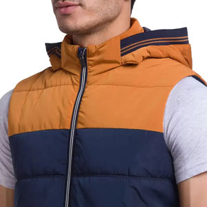 Chaleco acolchado informal de invierno con logotipo personalizado para hombre, chaleco grueso con burbujas para exteriores, nailon, poliéster, ropa exterior sin mangas - Product Image 5