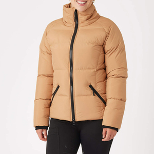 Chaquetas acolchadas de burbujas para mujer, chaqueta acolchada con cremallera y cuello levantado, ropa de calle de invierno para mujer, chaqueta acolchada de poliéster - Product Image 3