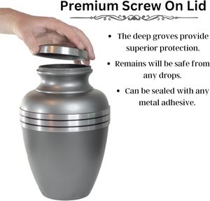 Urnas de cremación de metal para cenizas para adultos, hombres y mujeres, urnas decorativas para adultos, urnas funerarias, entierro - Product Image 2