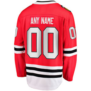 Red White and <b>Black</b> Custom Hockey Jersey for Men <b>Long</b> Sleeve Lightweight Patchwork Sportswear Comfortable Breathable Athletic - Product Image 3