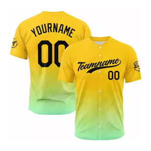 Maillot de baseball haute performance pour hommes Logo personnalisé respirant à séchage rapide chemise de sport d'équipe grande taille imprimé vente en gros - Product Image 1