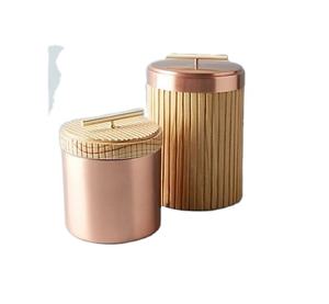 กล่องเก็บของ2กล่องวัสดุทองแดงโลหะทนทานพร้อมฝาปิดดีไซน์เนอร์ - Product Image 1