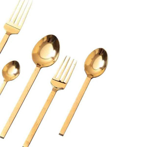 Juego de cubiertos Elegance Gold en acero inoxidable "" Juego de cubiertos de acero inoxidable duradero Cubiertos para uso diario - Product Image 2