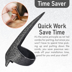 เครื่องมือต่อผมเครื่องมือแยกนิ้วปรับได้แหวนแยกนิ้วถักเปียนิ้วทำจากสเตนเลสสำหรับม้วนผม - Product Image 4