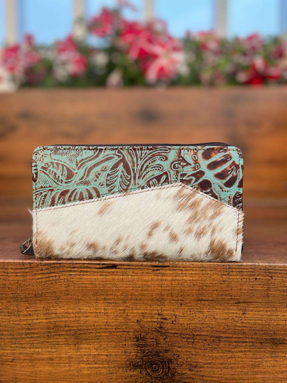 Brown With Turquoise Embossed