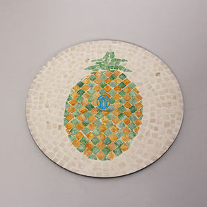 High Quality Handmade MOP <b>Placemat</b> <b>Round</b> Pineapple Mosaic Design Mother of Pearl Decorative Table Mat from Vietnam - Product Image 1