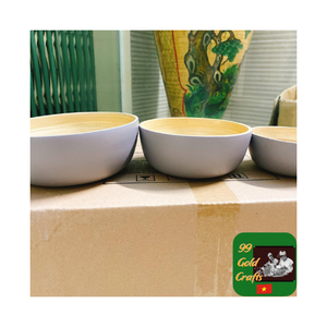 Cuenco de bambú hecho a mano con superficie lisa y aspecto de madera duradero para aperitivos, ensalada, vajilla de comedor o idea de regalo de inauguración de la casa - Product Image 1