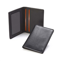 Dompet Kartu Kredit Pria Kulit Asli Mewah Tipis Berkualitas Tinggi CROSS FAB, Model Pendek, Anti RFID, Logo Custom, Bukaan Terbuka, Satin
