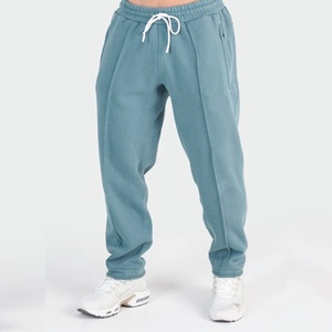 Joggers informales cepillados ajustados de poliéster y algodón de peso medio para hombre, cierre de cordón a prueba de viento transpirable personalizado de alta calidad - Product Image 1