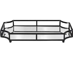 Royal Vintage Aluminum Metal <b>Decorative</b> Tray With Glass Indoor <b>Parties</b> Kitchen Accessories Coffee <b>tea</b> Food Serving Platter - Product Image 6