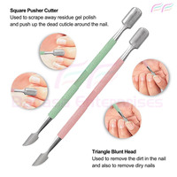 Bahasa Pro Poussoir à cuticules pour ongles à double tranchant personnalisé en acier inoxydable pour nettoyant pour ongles Gel dissolvant pour vernis à ongles par Bahasa Pro