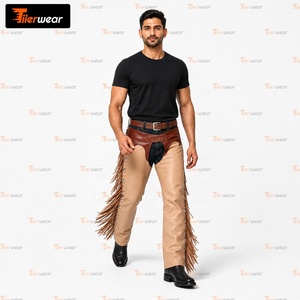 En gros : Chaps en cuir véritable réglables pour la moto, l'équitation western, l'équitation et le travail à la ferme, équipement de protection - Product Image 2