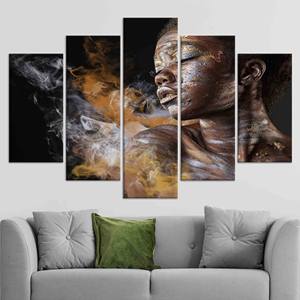 Lienzo Impreso: Elegante Póster de Mujer Africana, Regalo Personalizado Perfecto, Juego de 5 Lienzos Variados - Product Image 1