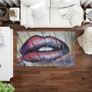 Alfombra Estampada con Graffiti de Labios - Alfombra Grande para Entrada, Decoración de Pared, Regalo para el Hogar, con Pelo Suave - Product Image 5