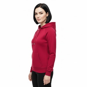 Sudadera con capucha rojo carmesí de nuevo diseño, de algodón grueso y forro polar, estilo streetwear de lujo, corte ajustado, sudadera pesada con estampado completo. - Product Image 4