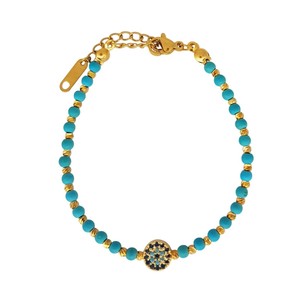 Bracelet en perles tendance avec motif œil porte-bonheur - Product Image 2
