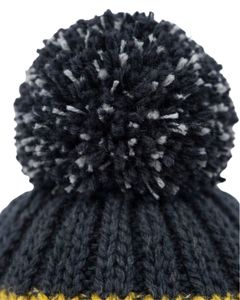Custom Winter Knit <b>Beanie</b> Hat Black <b>Yellow</b> Grey With Pom Pom Thick Warm Soft Wool Acrylic Blend Custom Manufacturer Unisex Cap - Product Image 4