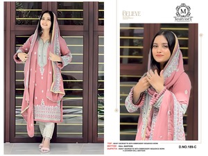 Indian Pakistani GEORGETTE WITH SEQUENCE EMBROIDERED WORK For fancy <b>Party</b> Wedding Traditional And Casual Wear Salwar suit - Product Image 4