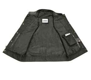 Chaleco de cuero personalizado OEM, cálido y resistente al viento, diseño sin mangas de invierno, Chaleco de cuero genuino para hombre con calefacción inteligente para exteriores de talla grande - Product Image 4