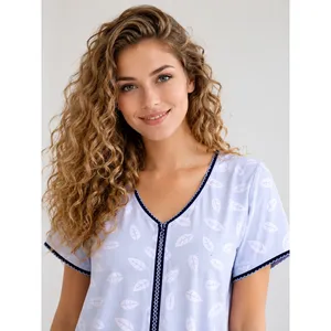 Chemise de nuit en TENCEL bambou ultra-douce et soyeuse, longue, respirante et écologique. Notre offre ODM la plus confortable, fabriquée en Spandex - Product Image 3