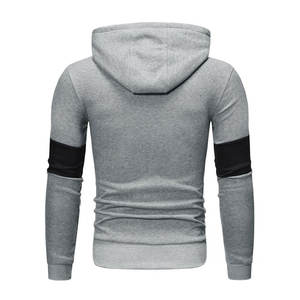 Basics coton mélangé gris clair et noir panneau à capuche hommes pull personnalisé polaire sweat à capuche contraste conception Streetwear - Product Image 2
