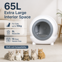 Bac à litière pour chat automatique, fermé, autonettoyant, rond, électrique, avec capteur intelligent, grand modèle, application, OEM, ODM