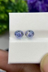 Par de lupas de forma redonda de tanzanita bicolor rara, piedra preciosa de zoisita limpia para hacer joyas, piedras preciosas sueltas a precio competitivo - Product Image 6