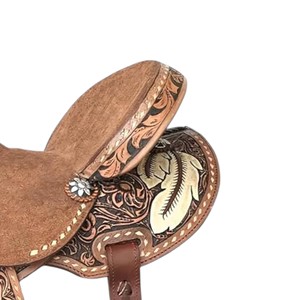 Asiento de Madera Premium para Carreras de Caballos Estilo Western, Tallado a Mano y con Cuero, Disponible en Talla 16 Pulgadas - Product Image 3